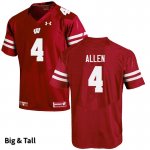 Men's Wisconsin Badgers NCAA #4 Markus Allen Red Authentic Under Armour Big & Tall Stitched College Football Jersey AD31K32FV